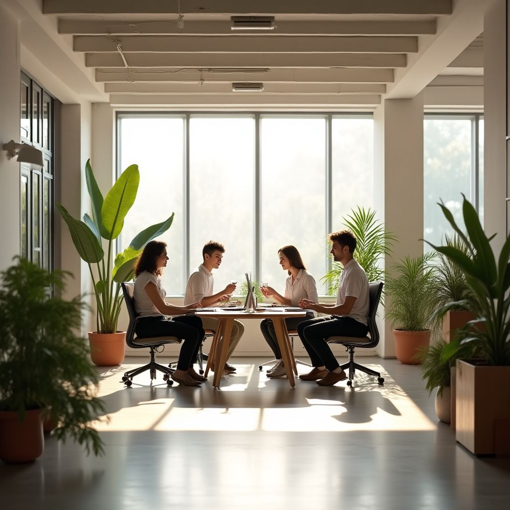 Das MindGrowth Team im modernen Büro